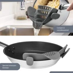 SensaHome- Siliconen Vergiet - Keuken Afgietdeksel - Afgiethulp - Siliconen - BPA Vrij - Grijs -Buitenkampeer Winkel 1200x1200 1162