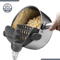 SensaHome- Siliconen Vergiet - Keuken Afgietdeksel - Afgiethulp - Siliconen - BPA Vrij - Grijs -Buitenkampeer Winkel 1200x1200 1165