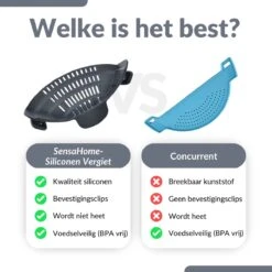 SensaHome- Siliconen Vergiet - Keuken Afgietdeksel - Afgiethulp - Siliconen - BPA Vrij - Grijs -Buitenkampeer Winkel 1200x1200 1167