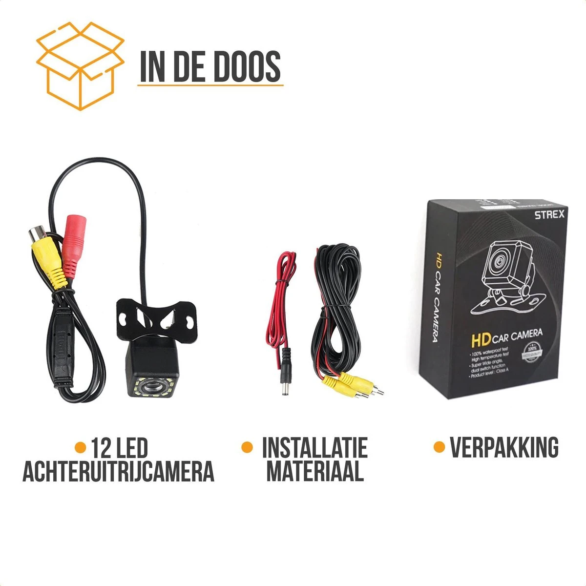 Strex Achteruitrijcamera - Universeel RCA - 12 LED Nachtzicht - IP68 Waterdicht - Achteruitrij Camera Auto 8 Strex Achteruitrijcamera - Universeel RCA - 12 LED Nachtzicht - IP68 Waterdicht - Achteruitrij Camera Auto - Afbeelding 6