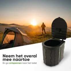KNGZ Outdoor Gear – Camping Toilet – Nieuw Model – Biologisch Afbreekbare Zakjes – Opvouwbare Camping Toilet Met Deksel – Camping Toilet Hoge Zit – Draagbare WC Emmer Volwassen – Draagbaar Mobiel Potje – Nachtemmer – Opvouwbaar Toilet – Kamperen -Buitenkampeer Winkel 1200x1200 1367