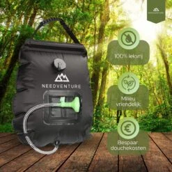 Needventure Solar Douche - Camping Douchezak - Buiten Douche - Tuindouche - Inclusief Thermometer - Waterzak Met Douchekop - 20L - Zwart -Buitenkampeer Winkel 1200x1200 1373