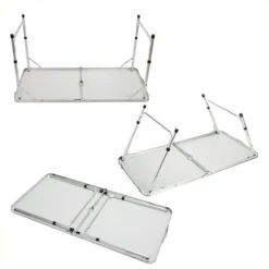 Casaria Campingtafel – Inklapbaar Verstelbaar - 120x60x70 Cm Grijs -Buitenkampeer Winkel 1200x1200 143