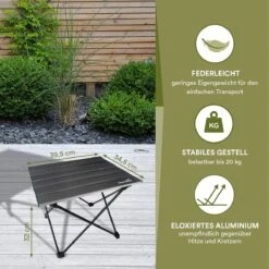 Skandika Ruka S Kleine Campingtafel – Campingtafels - Aluminium Campingtafel, Opvouwbaar, Zeer Licht, Eenvoudig Te Monteren, Stabiele Standaard - Opvouwtafel Voor Kamperen, Tenten Wandelen, Reizen, Thuis, Tuin – Tot Max. 20 Kg. - Grijs -Buitenkampeer Winkel 1200x1200 146