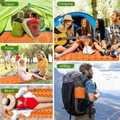 LVNRIDS Isomat, Zelfopblazend, Ultralicht, Luchtmatras, Camping, Zelfopblaasbaar, Opblaasbaar Matras, 3,9 Inch Dik, Met Voetperspomp En Kussen, Voor Camping, Reizen, Outdoor, Wandelen, Strand, Oranje -Buitenkampeer Winkel 1200x1200 389