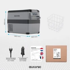 Auronic Elektrische Koelbox - 40.5L - Compressor - 12V En 240V - Grijs -Buitenkampeer Winkel 1200x1200 511
