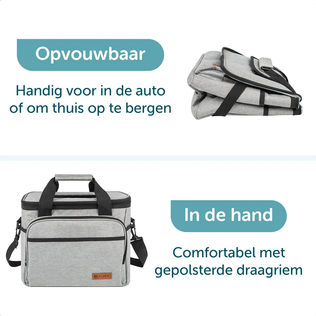ForDig Koeltas L Grijs (15 Liter) - Gemaakt Van 600D Polyester Met PEVA-Voering - Ruimte Voor 20 Blikjes Of 10 Halve Liter Flessen - Opvouwbaar Koel Tas Met Easy-Acces Flap - Ruimte Voor Bestek - Picknick Cool Bag - Coolerbag - Grote Cooler 7 ForDig Koeltas L Grijs (15 Liter) - Gemaakt Van 600D Polyester Met PEVA-Voering - Ruimte Voor 20 Blikjes Of 10 Halve Liter Flessen - Opvouwbaar Koel Tas Met Easy-Acces Flap - Ruimte Voor Bestek - Picknick Cool Bag - Coolerbag - Grote Cooler - Afbeelding 5