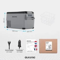 Auronic Elektrische Koelbox - 30.4L - Compressor - 12V En 240V - Grijs -Buitenkampeer Winkel 1200x1200 625