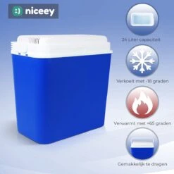 Niceey Thermo Elektrische Koelbox - 24 Liter - Koelbox Elektrisch 12v 230 Volt - Coolbox - Koelt & Verwarmt - Blauw -Buitenkampeer Winkel 1200x1200 633