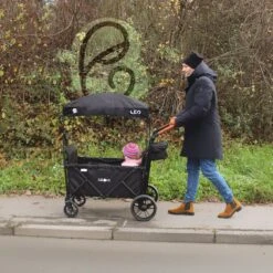 FableKids LEO X4Plus Opvouwbare Wagen Met Dak Fossil Grey -Buitenkampeer Winkel 1200x1200 738