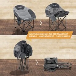 Skandika Moonchair Sirkka – Campingstoelen – Klapstoel – Vouwstoel – Kampeerstoel - Grote, Comfortabele, Campingstoel Opvouwbaar, Gepolsterd, Koelvak, Drinkhouder, Draaggreep En Draagtas, Antislipvoetjes - Max. 150 Kg – Zwart/grijs -Buitenkampeer Winkel 1200x1200 8