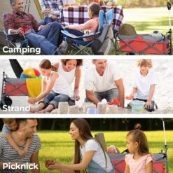 LifeGoods Bolderkar - Opvouwbaar - Tot 80KG - 94L - Wasbaar Polyester - 98x45cm - Rood/Grijs -Buitenkampeer Winkel 1200x1200 816