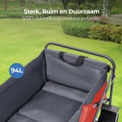 LifeGoods Bolderkar - Opvouwbaar - Tot 80KG - 94L - Wasbaar Polyester - 98x45cm - Rood/Grijs -Buitenkampeer Winkel 1200x1200 818