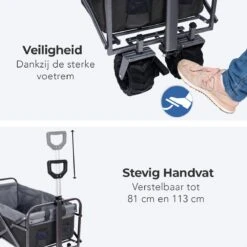 LifeGoods Bolderkar - Opvouwbaar - Tot 80KG - 94L - Wasbaar Polyester - 98x45cm - Zwart/Grijs 21 LifeGoods Bolderkar - Opvouwbaar - Tot 80KG - 94L - Wasbaar Polyester - 98x45cm - Zwart/Grijs -Buitenkampeer Winkel 1200x1200 840