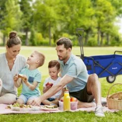 LifeGoods Bolderkar - Opvouwbaar - Draaibare Wielen - 2 Standen - 70KG Draagkracht - Blauw -Buitenkampeer Winkel 1200x1200 855