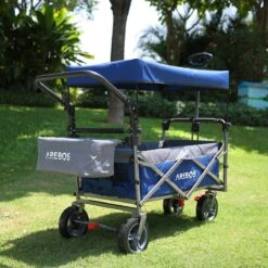 AREBOS Premium Steekwagen Met Dak Opvouwbare Tuinkar Handkar Bolderkar Blauw / Grijs -Buitenkampeer Winkel 1200x1200 921