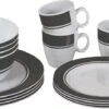 Bo-Camp - Servies - Classic - 16-Delig - Wit/Grijs -Buitenkampeer Winkel 1200x478 1