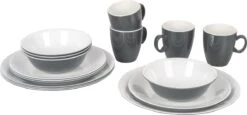 Bo-Camp Servies - Campingbord - 100% Melamine - 16-delig - Grijs