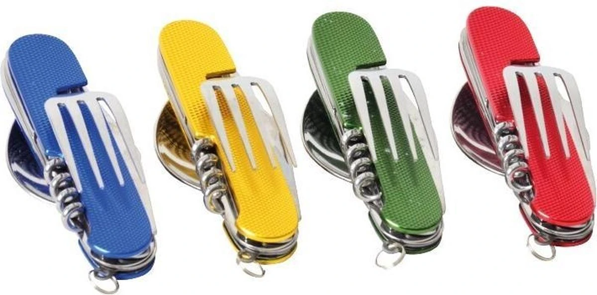 Merkloos Bestek - All -In-One Vork / Lepel / Mes / Flesopener/ Tirbuson - Blauw 4 Merkloos Bestek - All -In-One Vork / Lepel / Mes / Flesopener/ Tirbuson - Blauw - Afbeelding 2