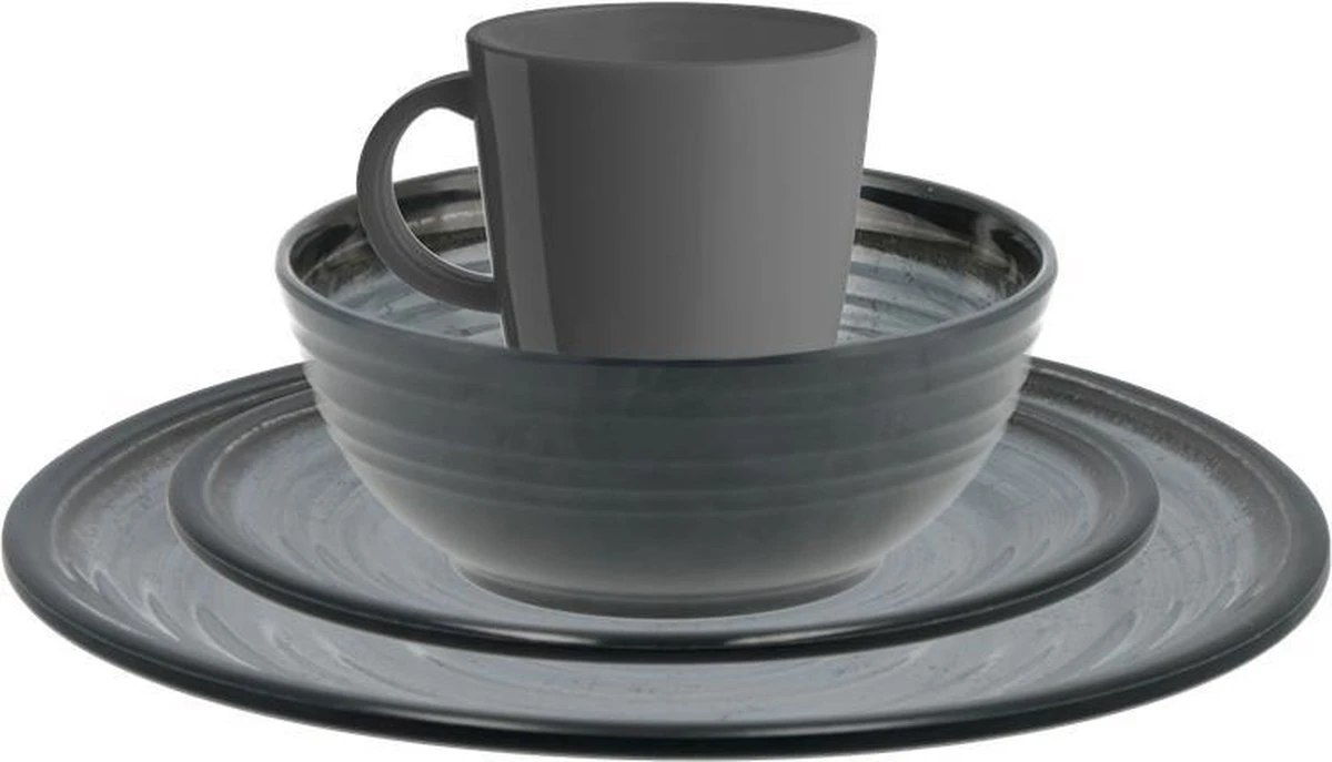 Travellife Jávea Serviesset - 16-delig - Donkergrijs 3 Travellife Jávea Serviesset - 16-delig - Donkergrijs