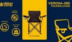 Abbey Camp Campingstoel - Vouwstoel - Zwart -Buitenkampeer Winkel 1200x710