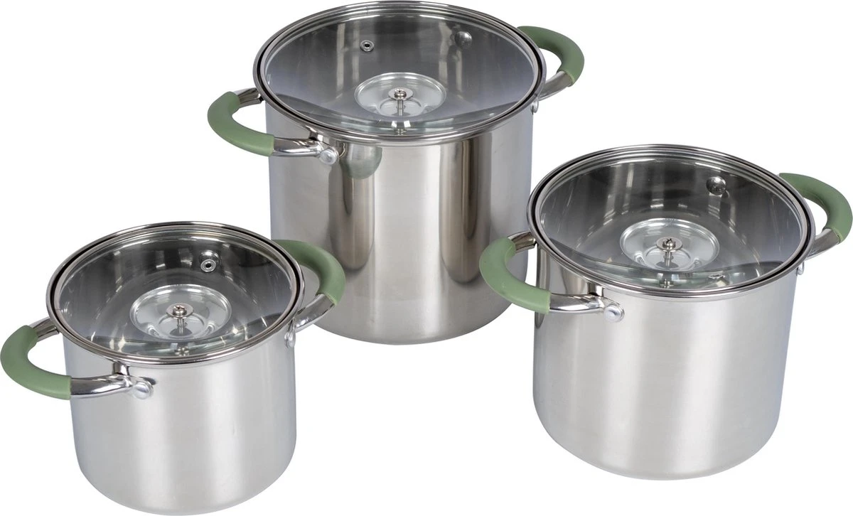 Bo-Camp - Pannenset - Elan Plus - 3-Delig - RVS 6 Bo-Camp - Pannenset - Elan Plus - 3-Delig - RVS - Afbeelding 4