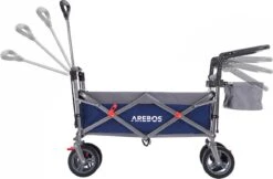 AREBOS Premium Steekwagen Met Dak Opvouwbare Tuinkar Handkar Bolderkar Blauw / Grijs -Buitenkampeer Winkel 1200x787 1