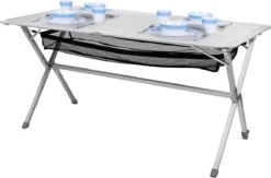 Campart Campingtafel XL TA-0806 - Opvouwbaar, Lichtgewicht En Met Verstelbare Poten - Kampeertafel Inklapbaar Inclusief Opbergtas - 140 X 80 X 70 Cm - Wit -Buitenkampeer Winkel 1200x793