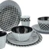 Bo-Camp Servies - Mix & Match - 16 Delig - Zwart/Wit 1 Bo-Camp Servies - Mix & Match - 16 Delig - Zwart/Wit -Buitenkampeer Winkel 1200x793 3