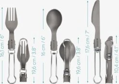 Navaris Campingbestek Van Titanium - Set Met Vork, Mes En Lepel - Inklapbaar - Bestekset Voor Onderweg - Inclusief Karabijnhaak En Bewaarzakje -Buitenkampeer Winkel 1200x852 4