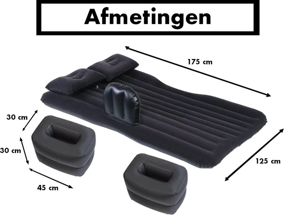 Auto Luchtbed - Auto Bed - Auto Matras - Achterbank En Achterbak - 2 Persoons - Incl. Elektrische Pomp - 175 X 125 CM 6 Auto Luchtbed - Auto Bed - Auto Matras - Achterbank En Achterbak - 2 Persoons - Incl. Elektrische Pomp - 175 X 125 CM - Afbeelding 4
