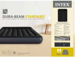 Intex Luchtbed - Twijfelaar - 137 X 191 X 25 Cm - Blauw - Met Ingebouwde Pomp, Hoeslaken Antraciet En Reparatieset -Buitenkampeer Winkel 1200x916