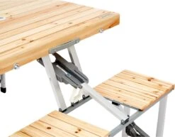 CAMPZ Fir Wood Picknicktafel, Bruin/grijs -Buitenkampeer Winkel 1200x937