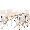 Buxibo - Lichtgewicht Vouwbare Campingtafel - Inklapbaar - Vis/Tuin/Picknick Tafel - Kamperen - Met Opberghoes - Aluminium - Grijs -Buitenkampeer Winkel 1200x995 1