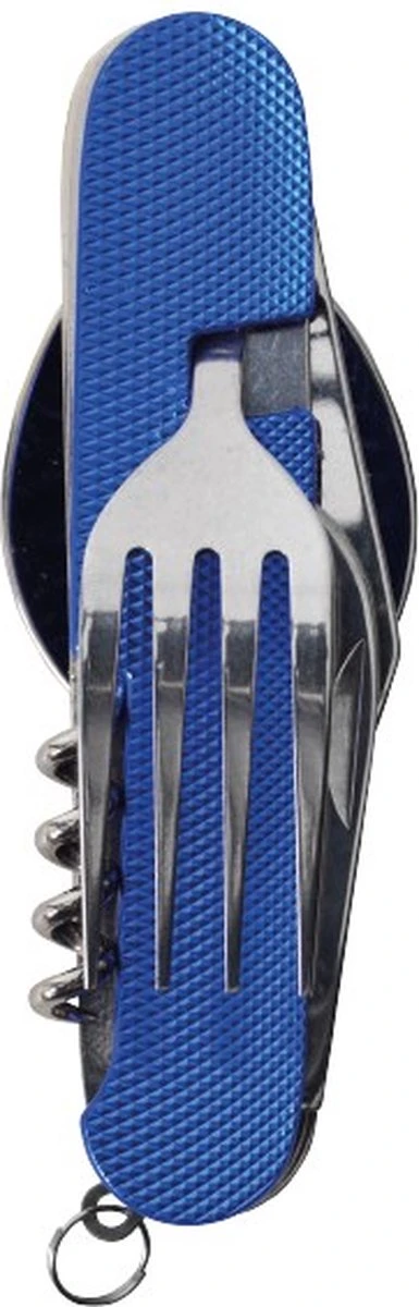 Merkloos Bestek - All -In-One Vork / Lepel / Mes / Flesopener/ Tirbuson - Blauw 3 Merkloos Bestek - All -In-One Vork / Lepel / Mes / Flesopener/ Tirbuson - Blauw