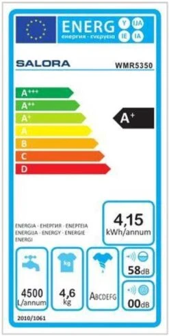 Salora WMR5350 - Wasmachine - Compact - Recreatie - Studenten -Buitenkampeer Winkel 604x1200