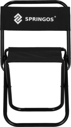Springos Campingstoel | Kampeerstoel | Vouwstoel | Klapstoel | Zwart -Buitenkampeer Winkel 670x1200