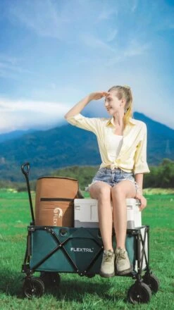 Flextail Gear Bolderkar Opvouwbaar Ezy Wagon - Tot 100KG - Wielen Loskoppelbaar - Zwart -Buitenkampeer Winkel 674x1200