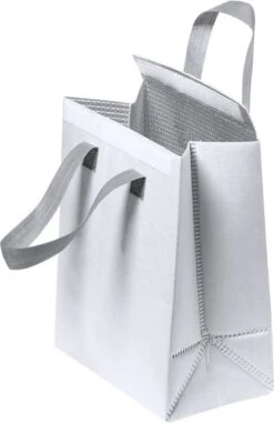 Merkloos Koeltas - Lunchtas - Koeltasje Lunch - Koelelementen - Isolatie - Volwassenen - Dames - Heren - Klittenbandsluiting - 23 X 29 Cm - Kunststof - Aluminium - Wit -Buitenkampeer Winkel 778x1200 1