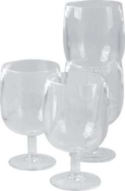 Bo-Camp Wijnglas - Campingglas - Kunststof - Nestbaar - 4 Stuks - 250 Ml