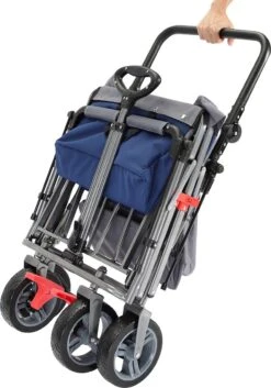 AREBOS Premium Steekwagen Met Dak Opvouwbare Tuinkar Handkar Bolderkar Blauw / Grijs -Buitenkampeer Winkel 840x1200 1