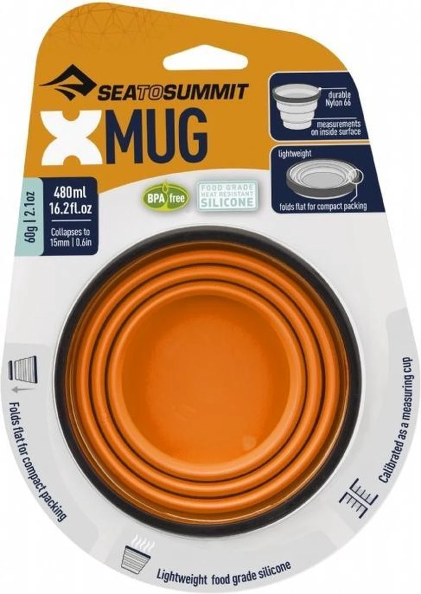 Sea To Summit X-Mug - Campingservies Inklapbaar - Mok - Oranje - 110mm 5 Sea To Summit X-Mug - Campingservies Inklapbaar - Mok - Oranje - 110mm - Afbeelding 3